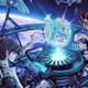 Seto Kaiba and Yugi Moto duel in a futuristic space ship floating above the earth.